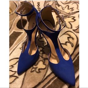 Royal blue stiletto heels